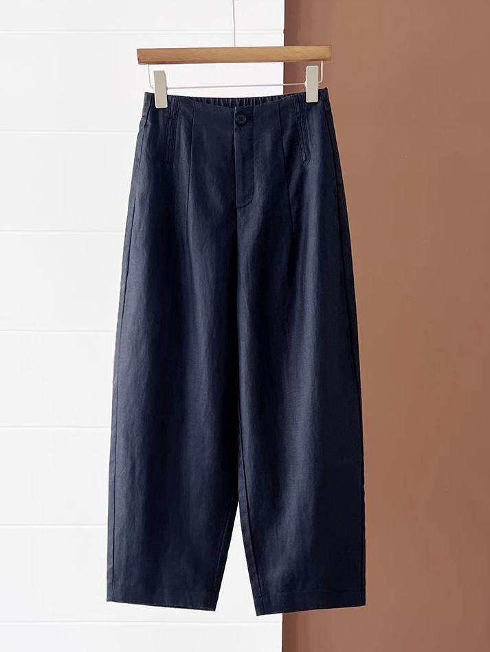 Tencel Linen Women's Wide-Leg Casual Pants - Summer 2026 Style, Lightweight, Loose Fit, Slimming, Nine-Tenths Length