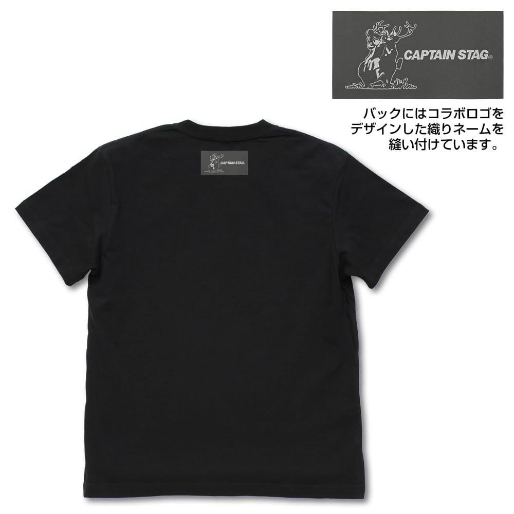 COSPA Yurucamp X Captain Stag T-Shirt Black M Size