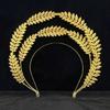 Unique Wheat Leaf Headband Double Layer Hairpiece Bridal Tiaras Stylish Headwear Hair Ornament for Women Costume