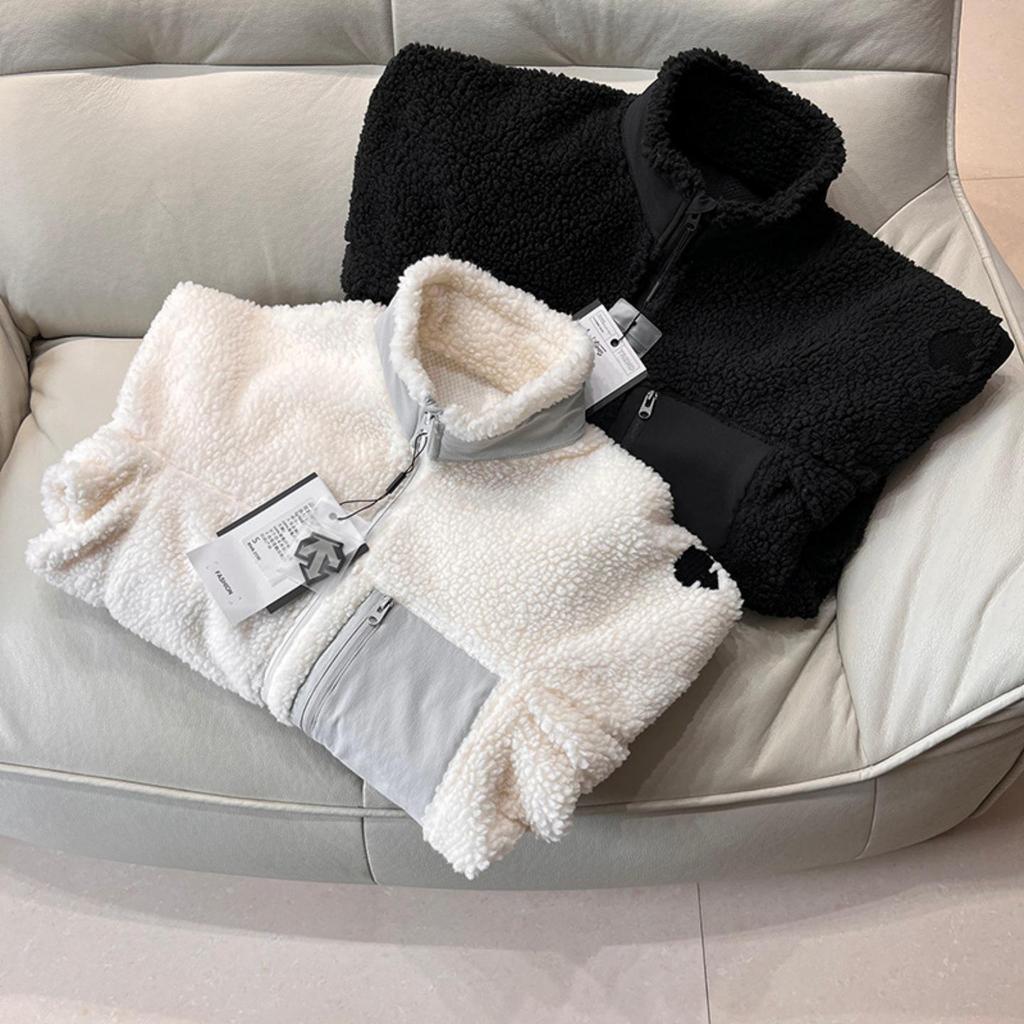 Men's Small Imitation Lambswool Fleece Stand Collar Cardigan Jacket