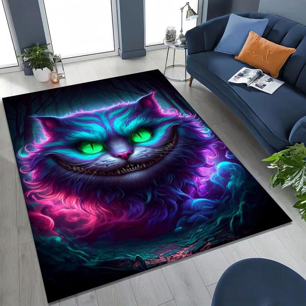 Dream Cheshire Cat Alice in Wonderland Cartoon Rug for Bedroom Living Room Sofa Home Doormat Decor, Large Kid Non-slip Floor Mat