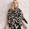 180x90cm Rückentyp Bedruckter Schal Für Damen Herbst Und Winter Baumwoll-Leinen-Schal Modischer Und Vielseitiger Warmer Schal