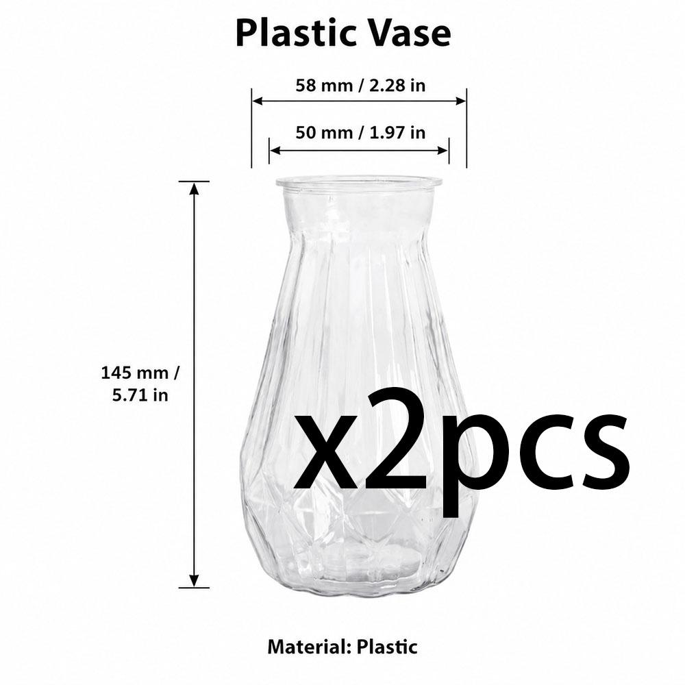 Hochwertige Vase aus Kunststoff im Diamantstil, transparente Vase, geeignet für Tischdekoration, Hochzeit, Zuhause, Tischdekoration
