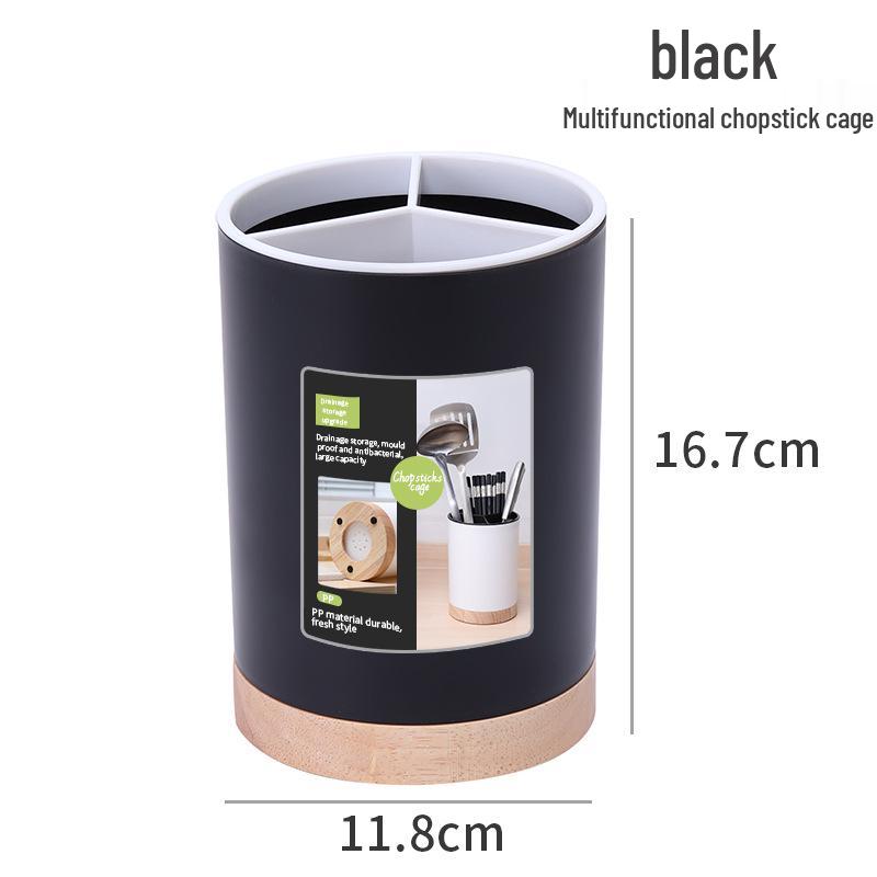 

Nordic Detachable Chopstick Holder with Oak Base - Multifunctional Kitchen Cutlery Storage Rack