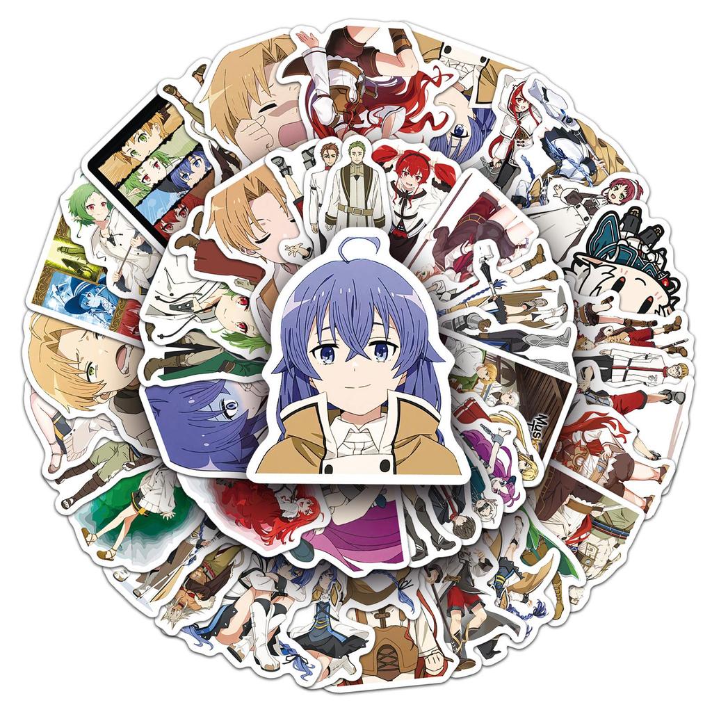 50-Pack Mushoku Tensei Anime Stickers for Notebooks, Phone Cases, and Water Bottles