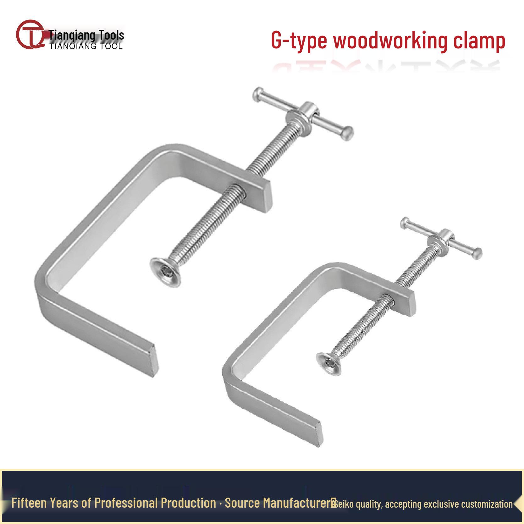 

G-Type Woodworking Clamp: Strong G/C-Shaped F Clamp with Flat Steel for DIY and Wood Board Fixing 50x25mm Clamp