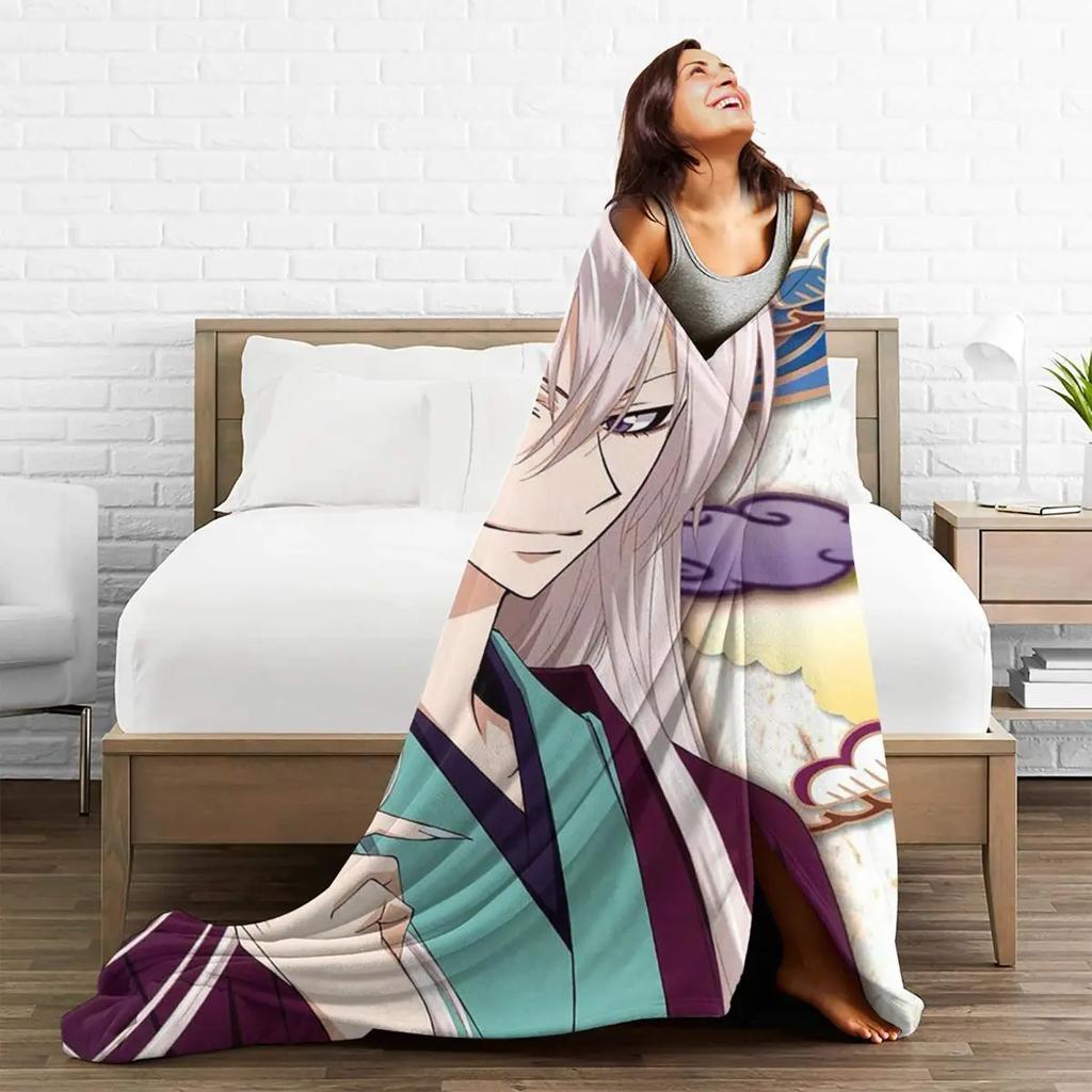 Kamisama Kiss Hajimemashita Anime Flannel Blanket Tomoe Funny Throw Blanket for Home Hotel Sofa 150*125cm Plush Thin Quilt