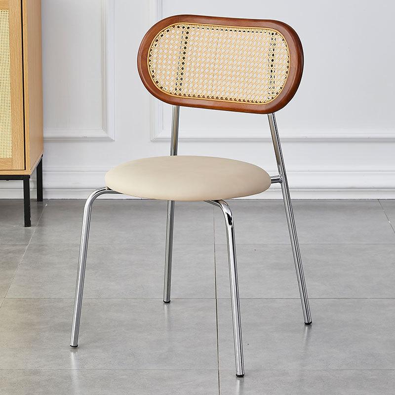 Modern Minimalist Solid Wood Backrest Dining Chairs Home Restaurants Office Rattan Woven Chairs