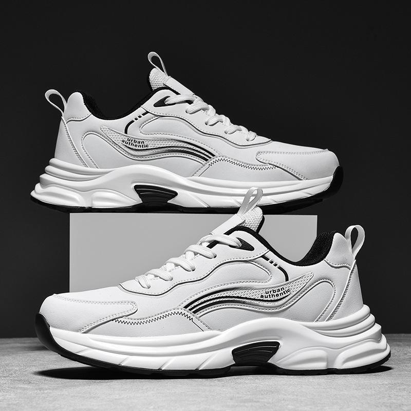 Men's Shoes New Autumn and Winter 4 Large Size 4 Men's Sports Shoes Leather Dad Shoes Casual Outdoor