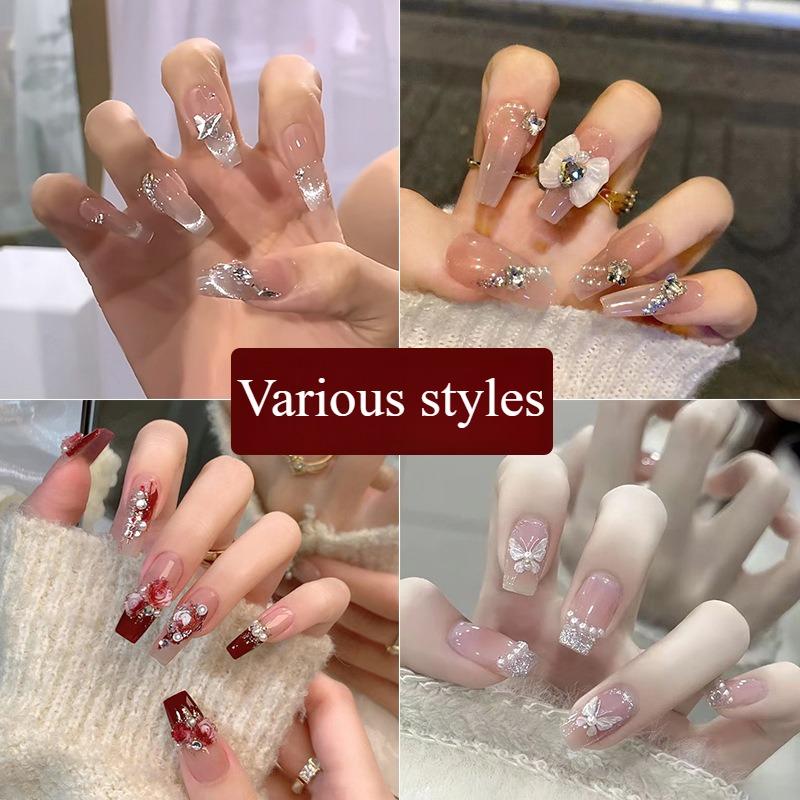 1SET Nail Art Tablet French Premium Sense False Nail Patch Removable Cat's Eye ins Wind Wear Nail