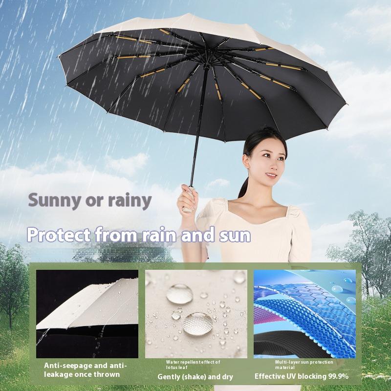 1PCS Large Automatic Reinforced 72-Bone UV Sun & Windproof Men's Folding Umbrella, Heavy Duty Rain & Wind Protection for Men