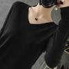 Women's V Neck Long Sleeve Solid Knit Sweater Slim Basic Layering Pullover Jumper