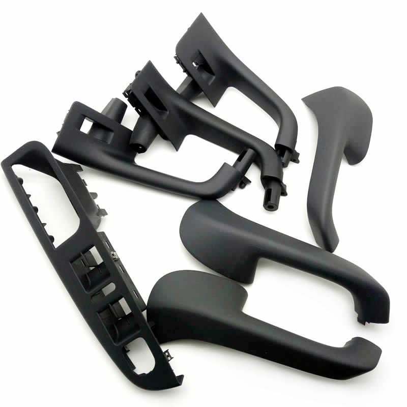 7PCS Black Interior Handle Door Grab Window Switch Bezel Cover for Golf 5 GTi-MK5 Jetta Inner Armrest 1K0 868 040B