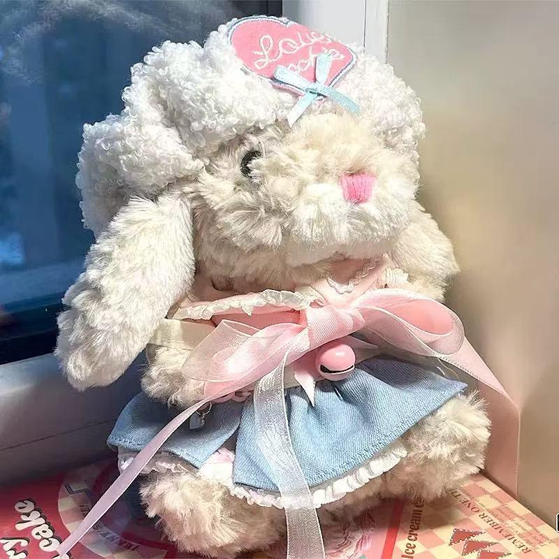 Lolita Cute Rabbit Plush Toy Doll Pendant - Adorable Bunny Figure with Outfit Gift