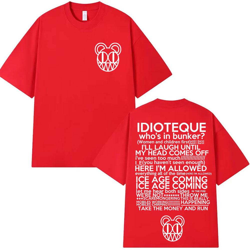 Radiohead Tour 2025 Album Print T Shirts Men Women Hip Hop Pop Music Oversized Tshirt Fashion Harajuku Short Sleeve T Shirt Y2K S