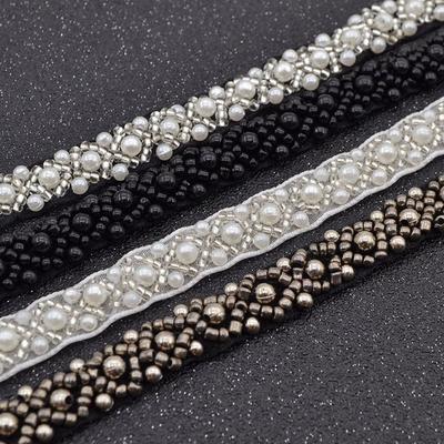 Headpiece Craft Fabric Sewing Accessories DIY Pearl Dress Decor Lace Trim Ribbon Beaded