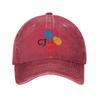Classic CJ Group Logo Vintage Baseball Cap Unisex Style Distressed Washed Snapback Hat Outdoor Activities Unstructured Soft Hats