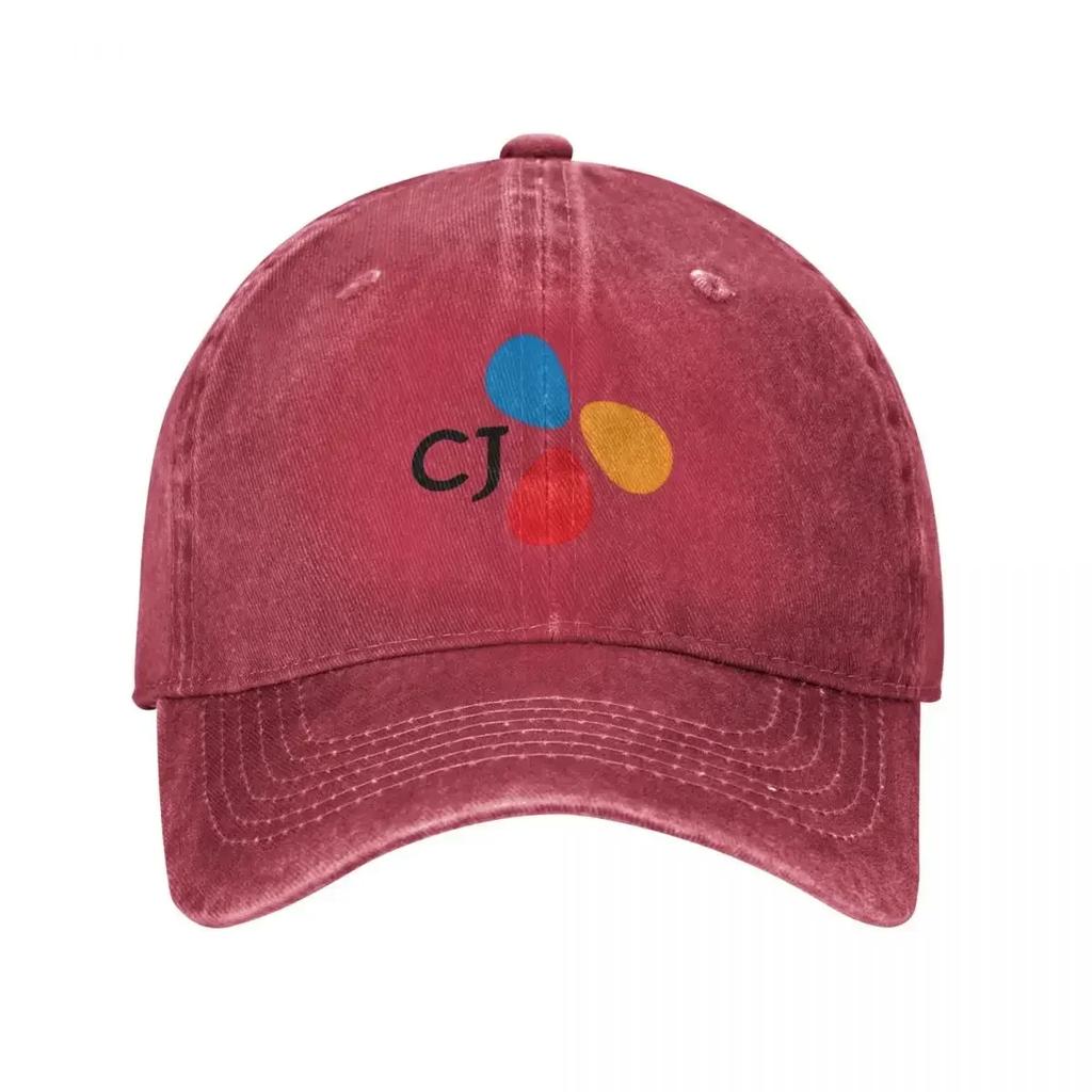 Classic CJ Group Logo Vintage Baseball Cap Unisex Style Distressed Washed Snapback Hat Outdoor Activities Unstructured Soft Hats