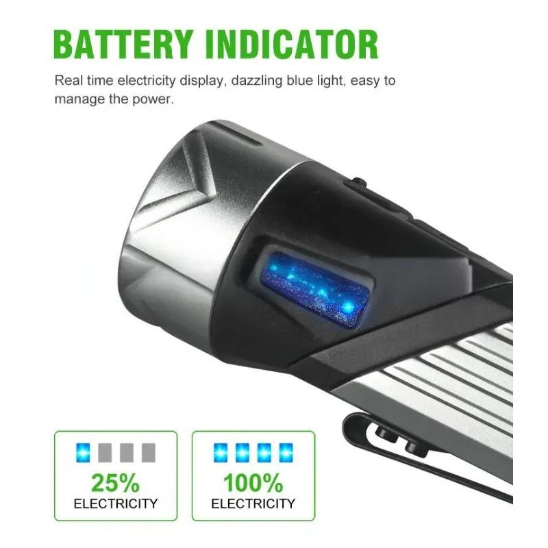 Wiederaufladbare Superhelle LED-Taschenlampe Eingebaute Batterie Magnetisch 90° Drehbarer Kopf Faltbar für Autoreparatur Camping Arbeitslicht