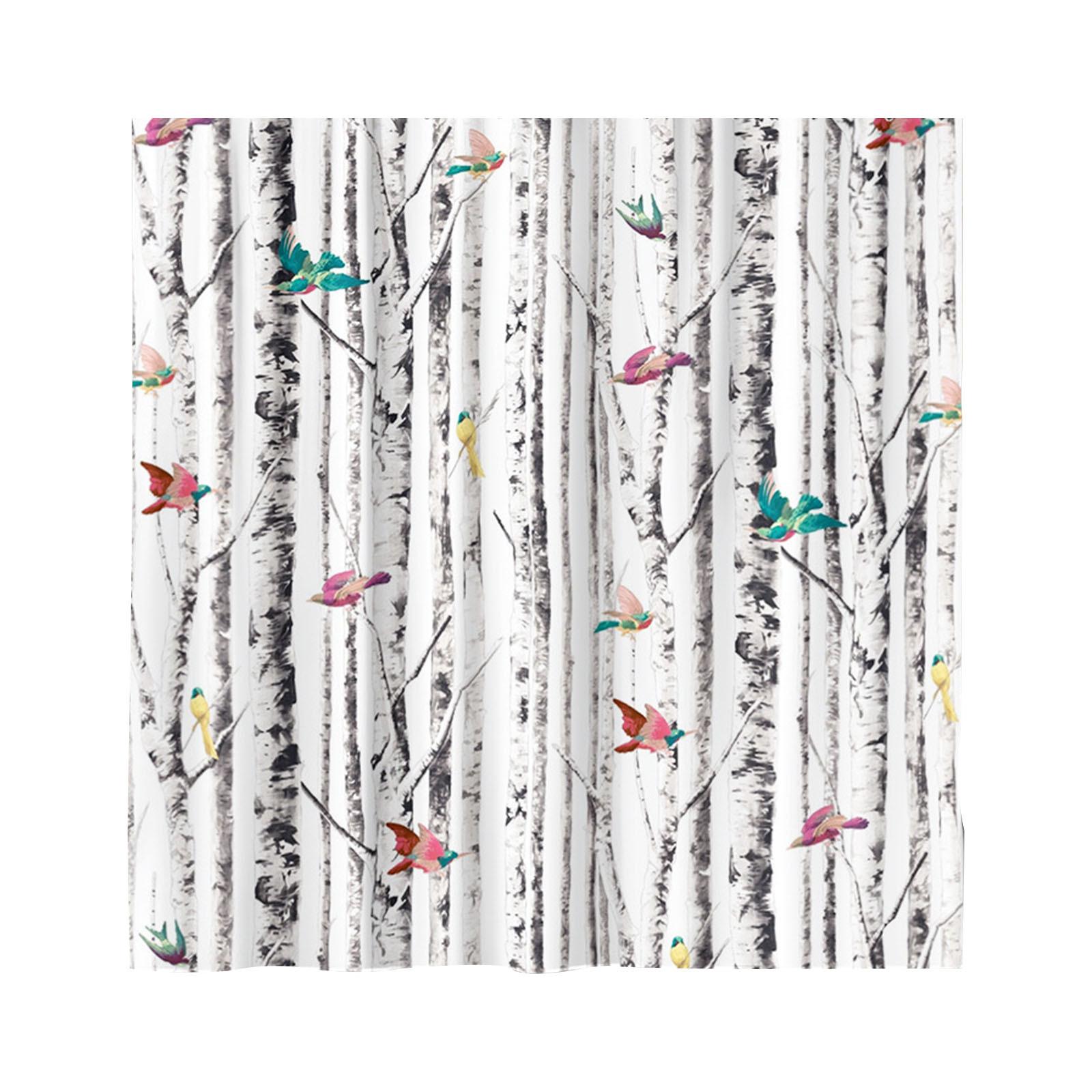 

Tree Shower Curtain Bird Trees Fall Forest Trunk Leafless Fog Autumn Winter Rustic Cabin Outdoor Nature Cotta One Size