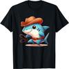 Western Rodeo Cowboy Hat Shark Texas Animals T-Shirt