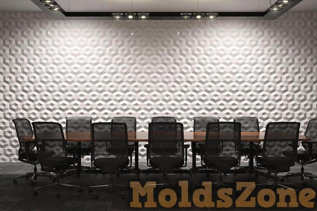 3D Wall Panel Mold for Gypsum, Plaster or Concrete Tile for Decorative Wall Panels 'Diamonds'