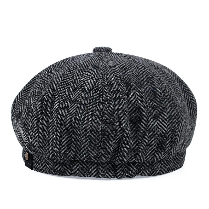 Springtime Retro British Style Newsboy Cap Men Vintage Brand New Octagonal Flat CapCotton Ascot Caps Khaki Male Spring Summer