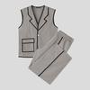 INCERUN Men Outfits Stitching Sleeveless Waistcoat Long Pants Loose Sets