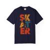 Vintage Skater Retro Block Letters T-shirt | Skateboard Silhouette
