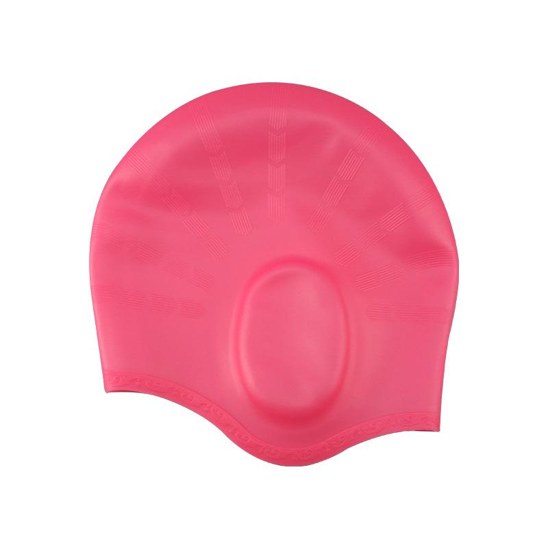 Long Hair Waterproof Silicone Swim Cap with Ear Protection for Men & Women