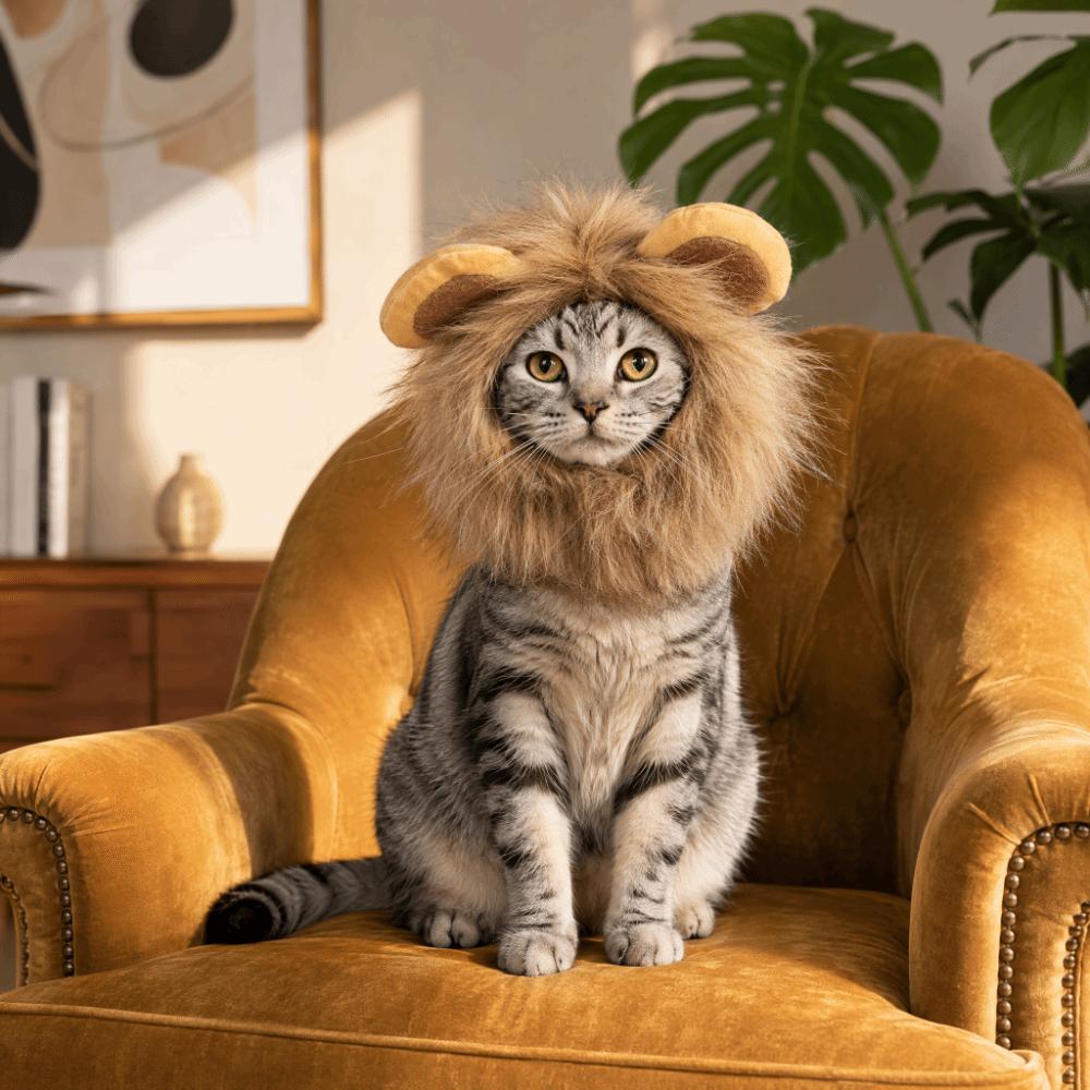Lightweight Cat Mane Wig Face Opening Pet Wig Washable Mane Wig for Cat  Indoor Cat Wear