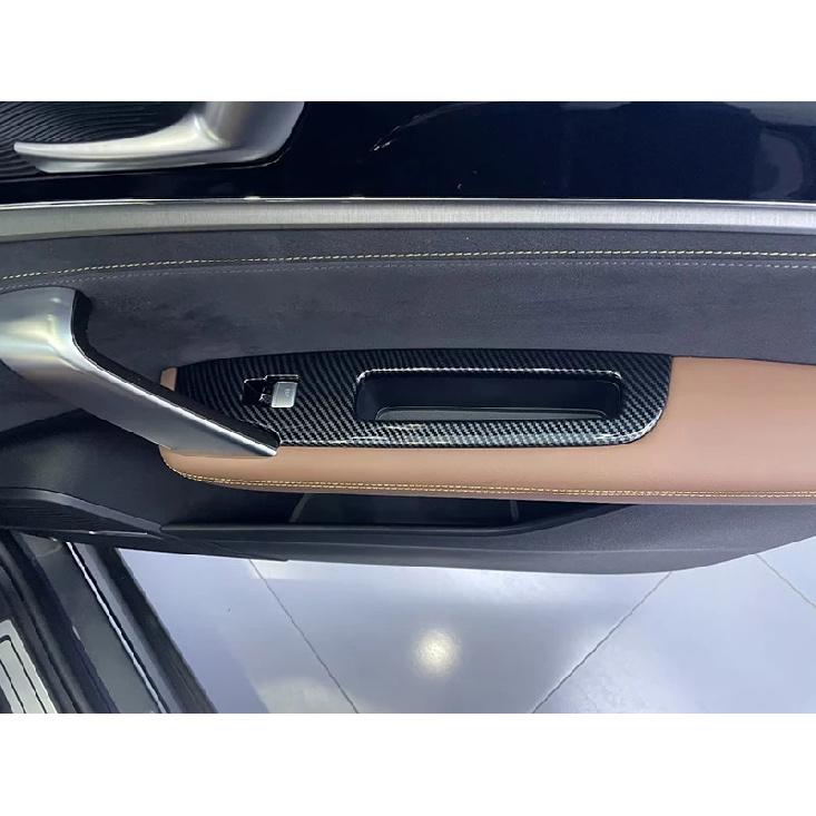 For BYD Tang II EV Tan EV   Carbon Fiber Style Door Window Armrest Cover Switch Panel Trim Molding Garnish