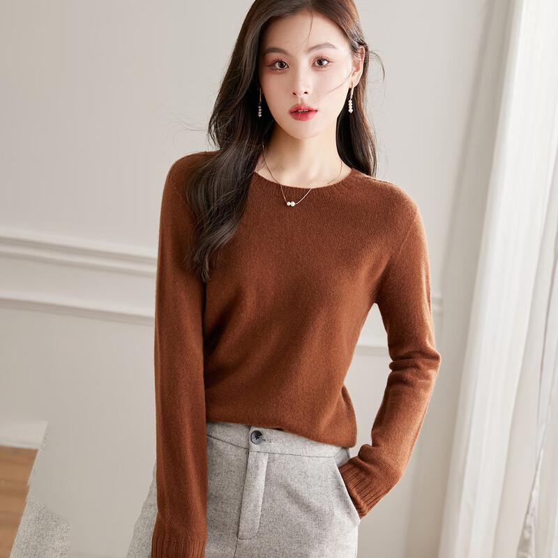 Srcr Women's 100% Lambswool Basic Knit Sweater