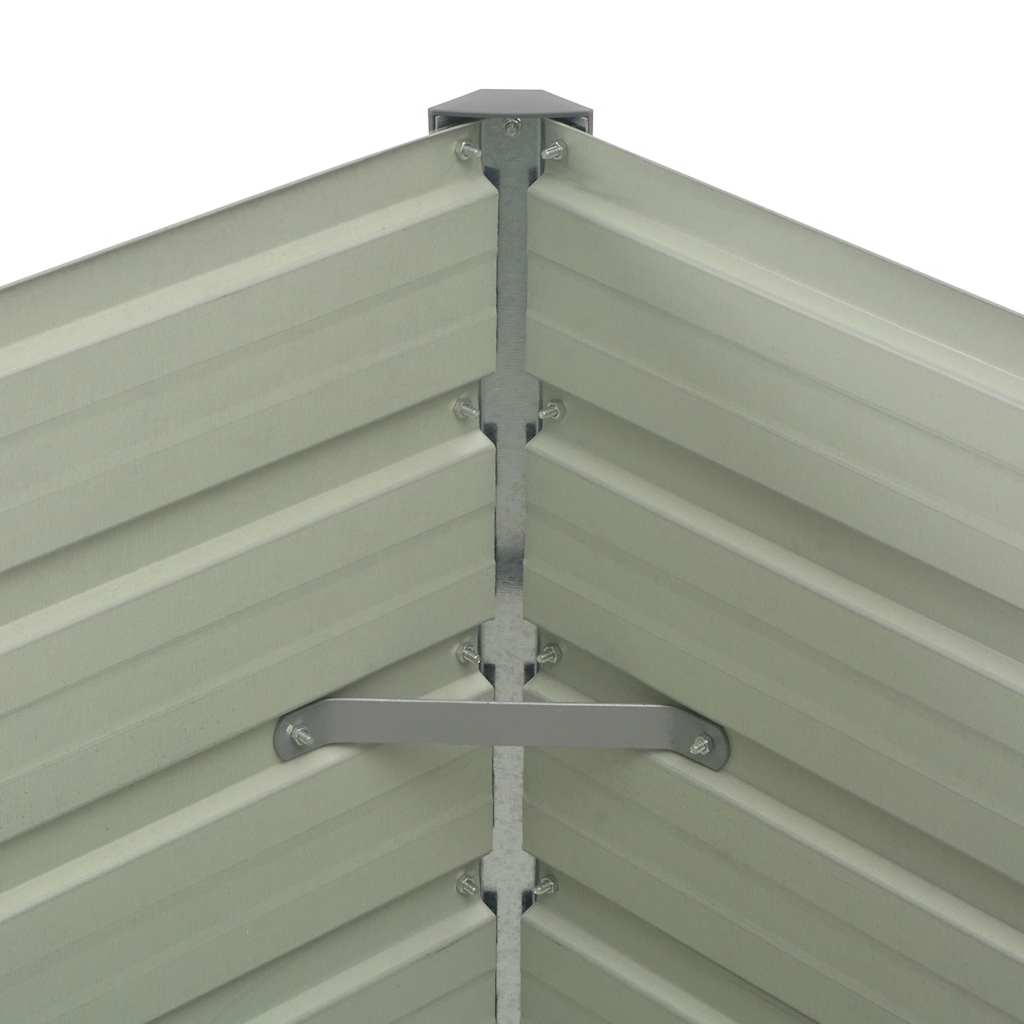 Raised Garden Bed Brown 100 X 100 X 77 Cm Galvanized Steel