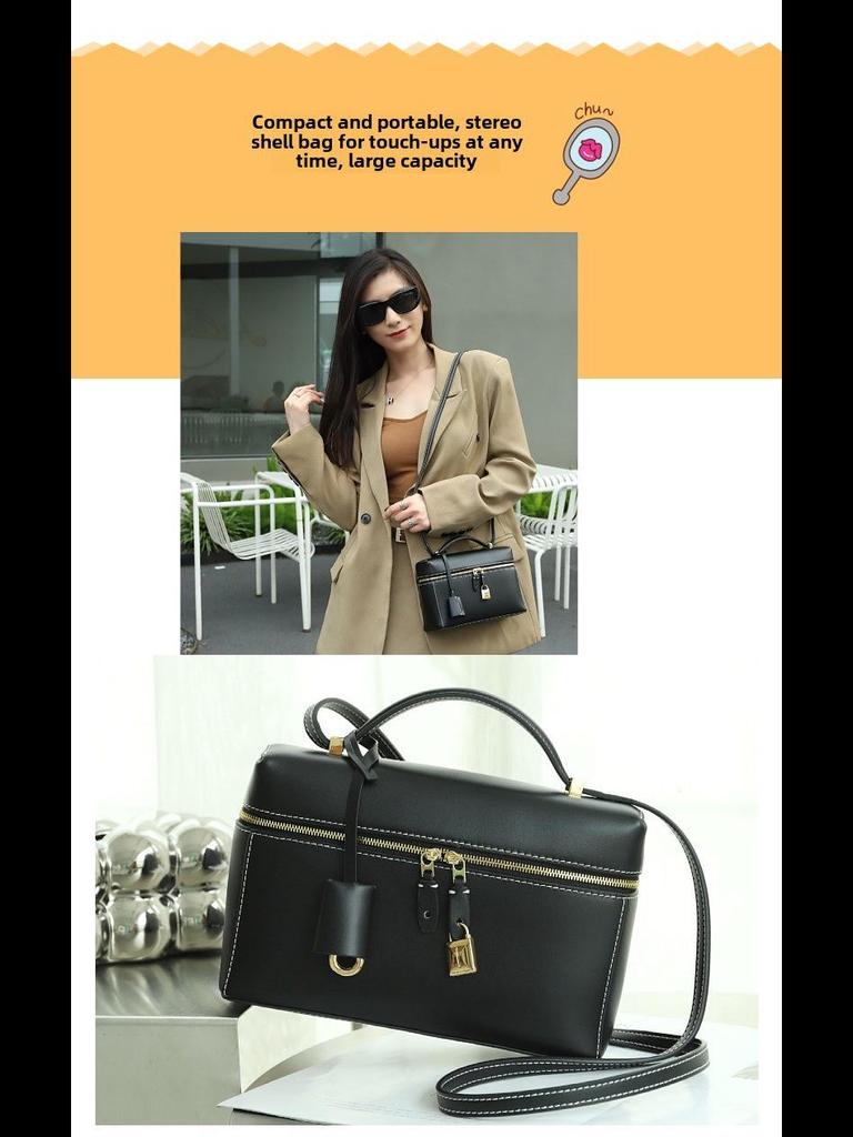 2025 Women's Genuine Leather Small Square Messenger Bag – High-Quality All-Match Handbag with Single Shoulder and Underarm Strap