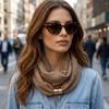 Soft Satin-Texture Magnetic Buckle Scarf Wrinkle-Resistant Neck Warmer Elegant Neck Scarf  Gift