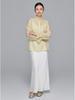 Zhi Hetang Women's Soft Silky Ruffle Long-Sleeve Shirt, New Chinese Style, Spring 2026 Arrival