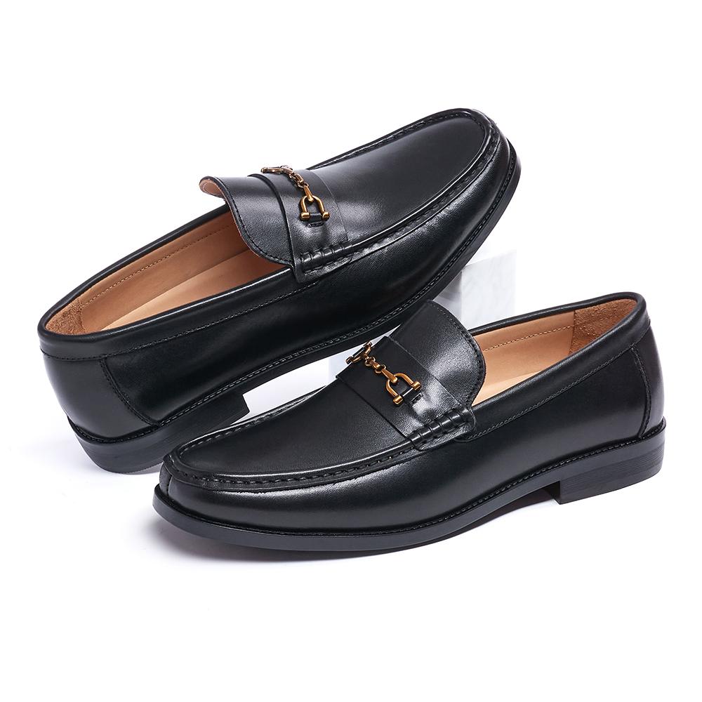 Moda Nuova Moda Designer Uomo Punta Fibbia Nera Metallica Scarpe Basse Oxford Scarpe Casual Abito da Sposa Festa di Maturità Zapatos Hombre