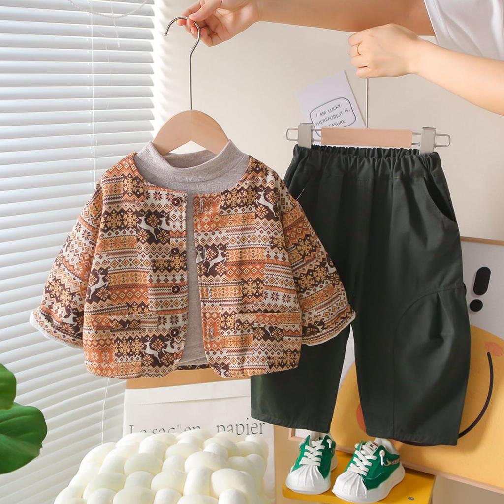 Kids Casual Long-Sleeve Set, Comfortable Daily Wear Outfits