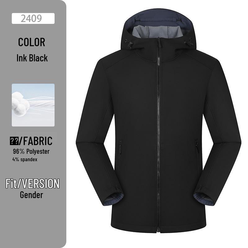 Custom Logo Windproof Softshell Jacket for Autumn/Winter - Warm Workwear for Groups & Couples