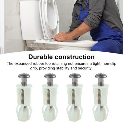 2/4Pcs Toilet Seat Bolt Kit Heavy Duty Universal Toilet Seat Screws Kit Easy Installation Toilet Cover Fixing Screws
