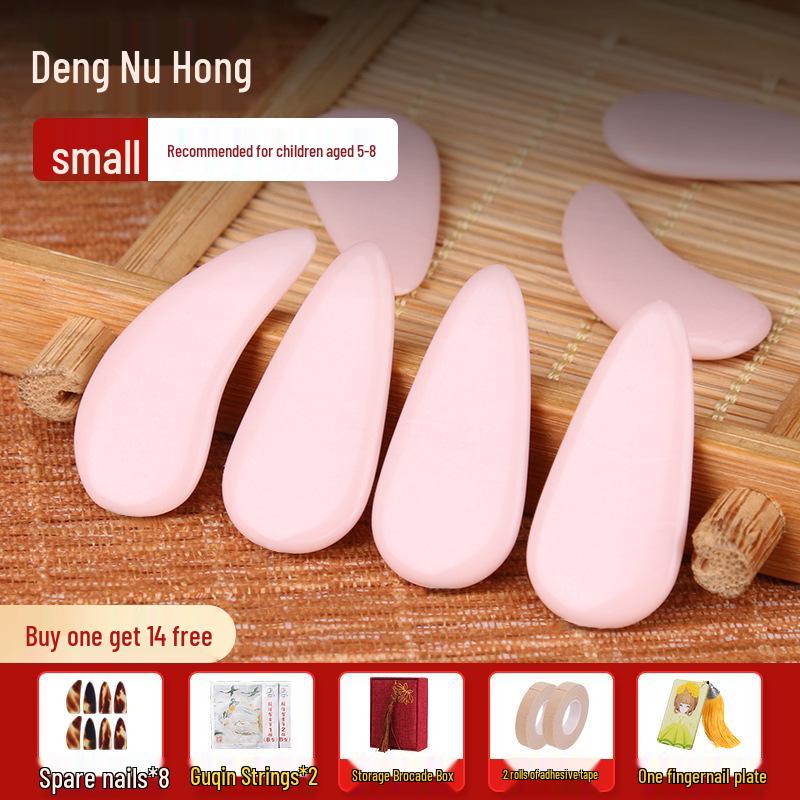 Authentic Tortoiseshell Colored Guzheng Fingernails for Children - Professional Performance Grade, Medium Size