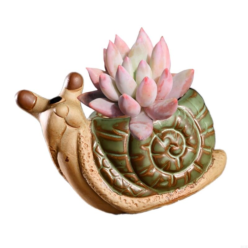 Pot de Fleur Céramique Plante Grasse Pot Escargot Pot à Fleurs Ornement pour Plantes Grasses Cactus Contenant pour Maison Balcon B03E