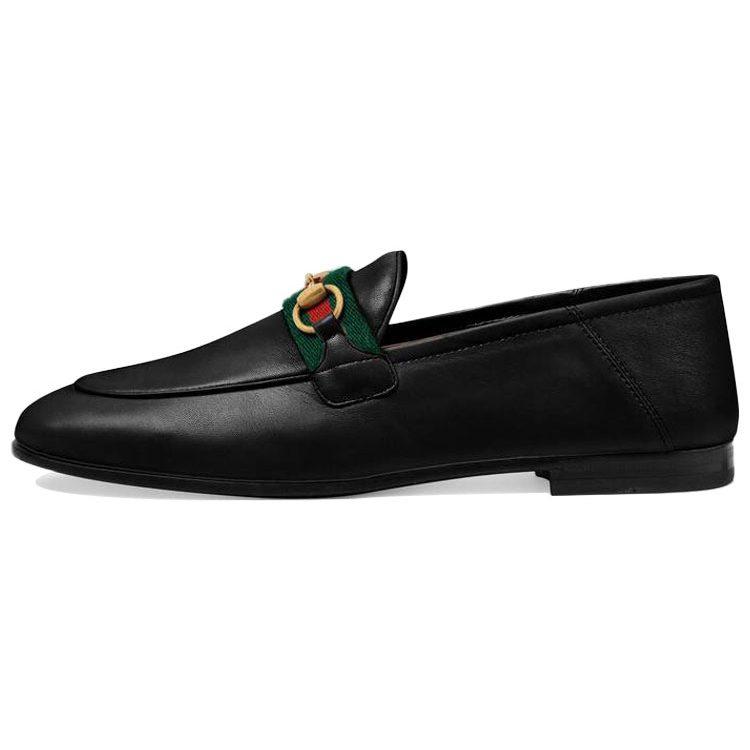 Gucci Slip On Loafer With Web Black Leather 631619 CQXM0 1060
