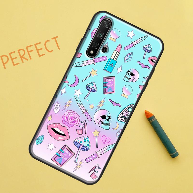 Pastel Goth Witchy Case For Huawei P30 Pro P20 P40 Lite Nova 8i 7i 3i 11i 5T 9 10 SE Y60 Y61 Y70 Y90 P Smart Z