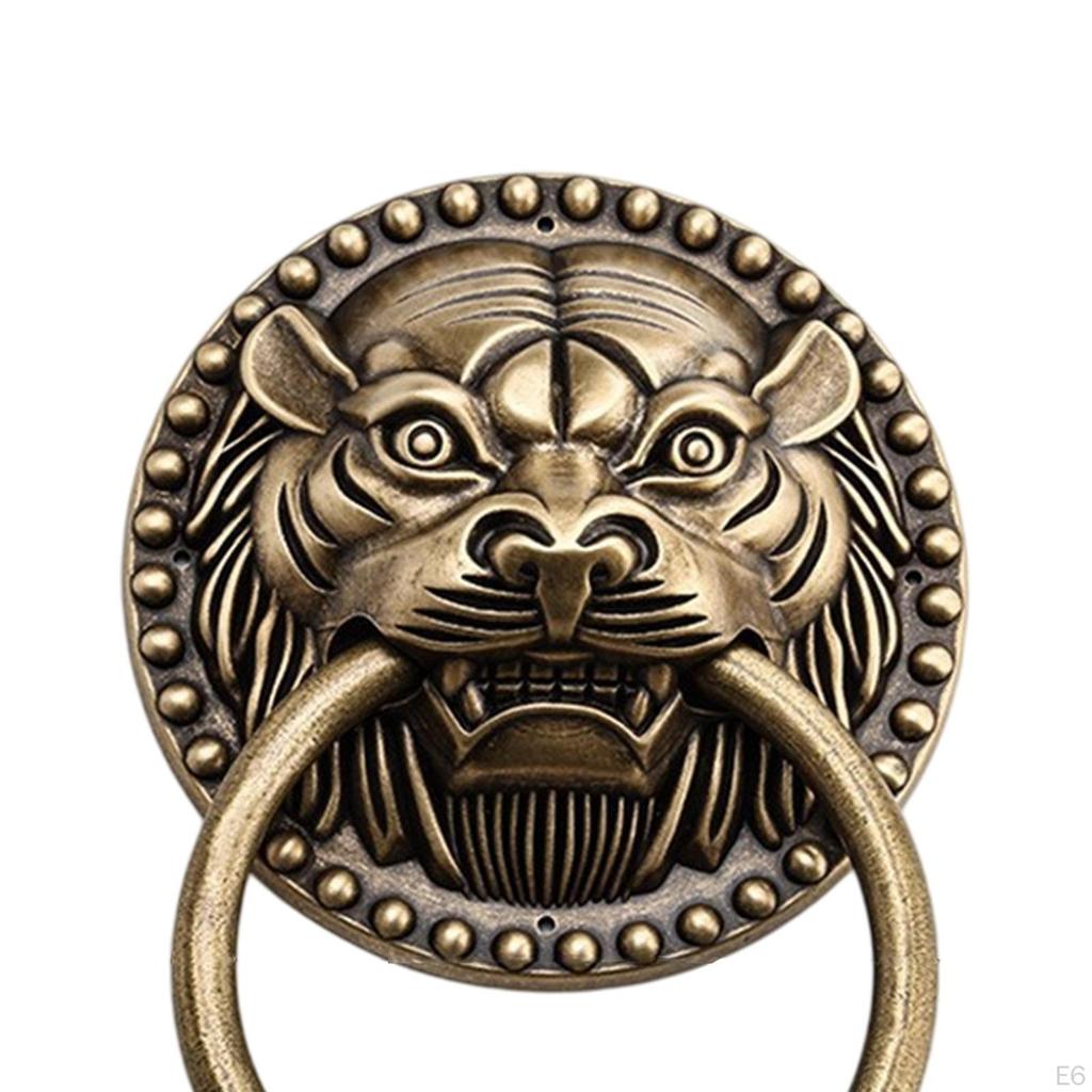 Tierkopf Türklopfer Messing für Vorne Bequem zu Benutzen Zubehör Heimdeko Vintage