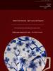 Modro-bílý kostní porcelánový pozlacený šálek na kávu a čaj s podšálkem - Retro design