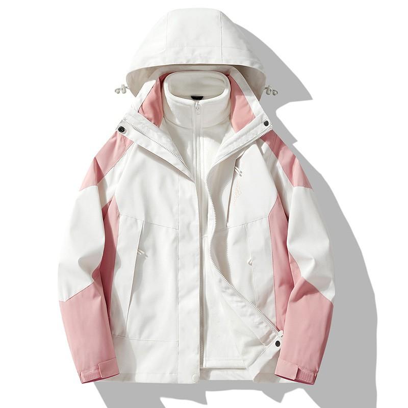 Unisex 3-in-1 Waterproof Windproof Outdoor Jacket With Fleece Liner Hiking Climbing Skiing Small Stature