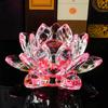 Kristall Lotus Blume Figurine Home Hochzeit Dekoration Glas Handwerk Sammlung Briefbeschwerer Tisch Ornamente Souvenir Geschenke
