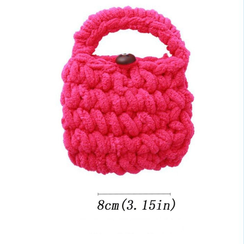 Crochet Mini Knitted Handbag Sandwich Hamburg Earphone Knitted Bag Headset Cover Knitted Portable Coin Purse Little Gift